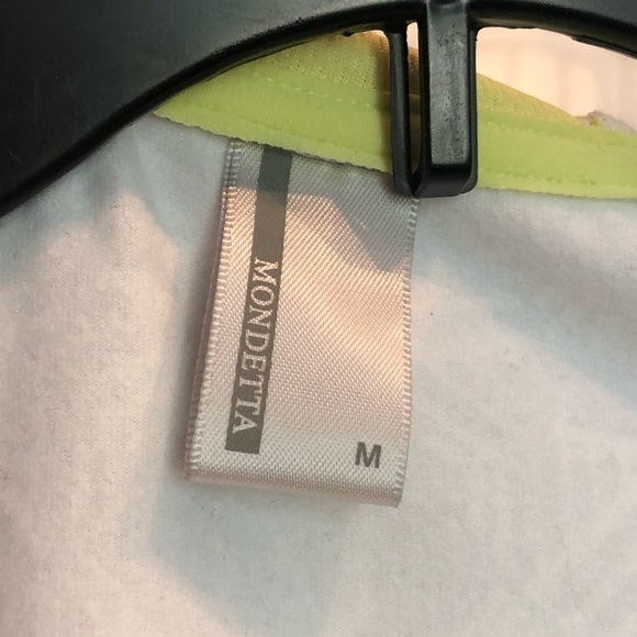 Mondetta long sleeved hooded geometric print stretchy exercise top w/ pockets; M - Picture 3 of 9